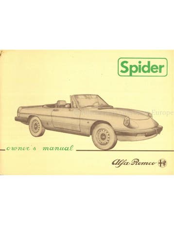 1983 ALFA ROMEO SPIDER INSTRUCTIEBOEKJE ENGELS