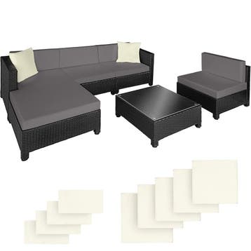 tectake Rotanlounge met aluminium frame, inclusief bekleding, Verzenden