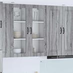 vidaXL Wandglas Kasten Grijs Sonoma 40 x 31 x 100 cm Bewerkt, Verzenden, Nieuw