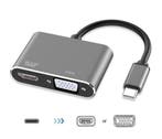 DrPhone CHX - 2 in 1 Adapter USB-C naar HDMI & VGA - 4k, Computers en Software, Verzenden, Nieuw