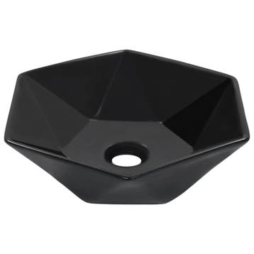 vidaXL Wastafel 41x36,5x12 cm keramiek zwart, Verzenden