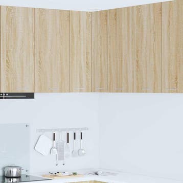 vidaXL Hangkast Sonoma Eik en Wit 57 x 57 x 80 cm Bewerkt, Verzenden
