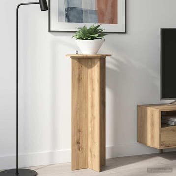 vidaXL Plantenstand 2 st Artisanaal eiken Ø40 x 100 cm, Verzenden, Nieuw