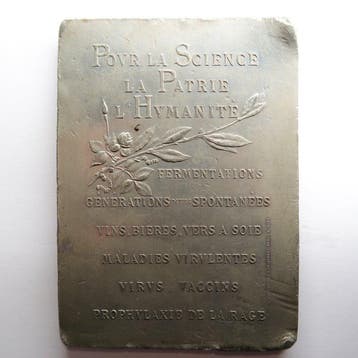 France. Plaque Louis Pasteur, Hémoglobine Deschiens