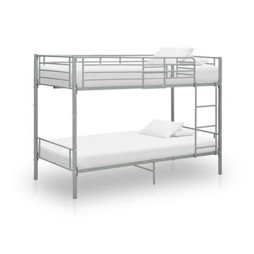 vidaXL Stapelbed metaal grijs 90x200 cm, Verzenden, Nieuw