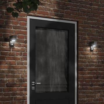 vidaXL Buitenwandlamp met sensor gegoten aluminium zwart, Verzenden