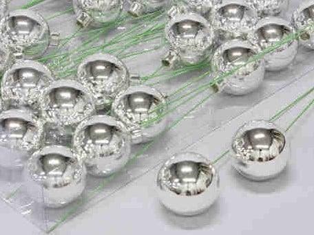 Kerstballen op Lange draad Zilver 5 cm 30 stuks, Maison & Meubles, Accessoires pour la Maison | Plantes & Fleurs artificielles