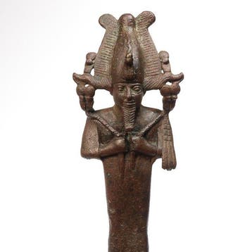 Oude Egypte, late periode Brons Osiris met de Atef-kroon en