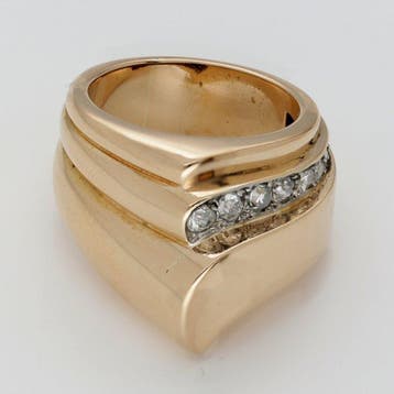 Bague - 18 carats Or jaune Diamant (Naturelle), Nieuw