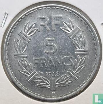 Frankrijk 5 francs 1948 (B), Postzegels en Munten, Verzenden, Frankrijk, Losse munt