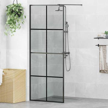 vidaXL Inloopdouchewand Zwart 80 x 195 cm gehard glas, Verzenden, Nieuw
