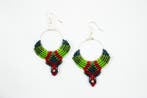 Macramé Oorhangers - Grijs/Groen/Rood - Handgemaakt van D.., Ophalen of Verzenden, Nieuw