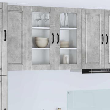vidaXL Wandglas Kasten PORTO Beton Grijs 80 x 31 x 80 cm, Verzenden