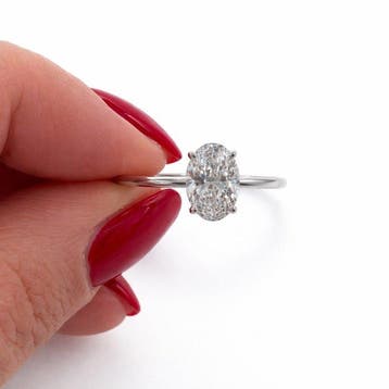 Zonder minimumprijs - Ring - 14 karaat Witgoud - 1.02ct. tw.
