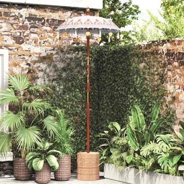 vidaXL Balinese Parasol Crème 125 x 125 x 260 cm Katoen, Verzenden, Nieuw