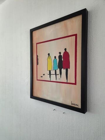 Liesens - All in the family (Handpainted on white canvas met, Antiek en Kunst