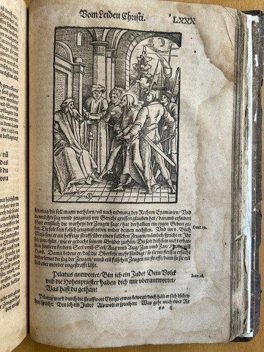 Johannes Brenz - Postilla / Oder Außlegung / Vom Leiden vnd, Antiquités & Art, Antiquités | Livres & Manuscrits