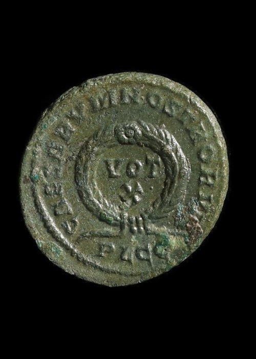 Oud-Romeins Brons Follis van Constantijn II (Zonder, Antiquités & Art, Antiquités | Autres Antiquités