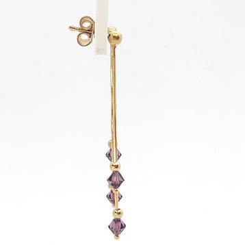 Oorbellen - 18 karaat Geel goud - 4.00ct. tw. Synthetische