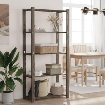 vidaXL Opbergrek 5-laags 80x38x170 cm massief grenenhout, Verzenden