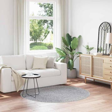 vidaXL Antislip Shaggy Tapijt Grijs 160 x 160 cm PP, Verzenden, Nieuw