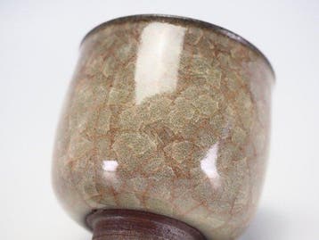 Beige celadon (Beishokuji) Guinomi Sake Cup By Seiko