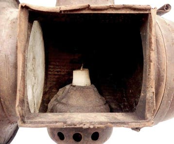 Lampe à huile - Ancien fanal de calèche à bougie, fin du