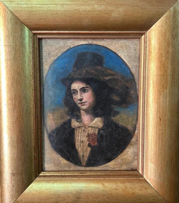 Franse school (XX) - Portrait of young French woman, Antiquités & Art, Art | Peinture | Classique