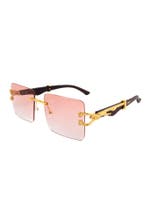 Zonnebril Panter Rechthoek Goud Montuur Roze Gradient Glazen, Ophalen of Verzenden, Nieuw