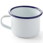 Kopje | Geëmailleerd Staal | Wit/Blauw | 12cl | Per Stuk |, Verzenden, Nieuw in verpakking
