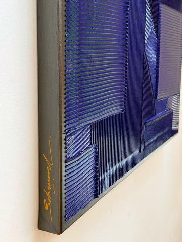 Sarah Schwarzl - Frequency BLUE ON GRAPHITE (Frame included)
