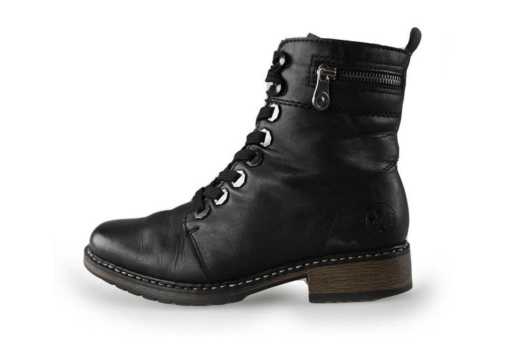 Rieker Veterboots in maat 36 Zwart, Kleding | Dames, Schoenen, Zwart, Gedragen, Overige typen, Verzenden