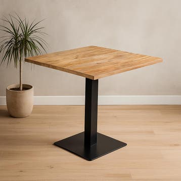 Mangohout Horecatafel Vierkant 80x80 cm, Verzenden, Vierkant, Nieuw, Industriële meubels