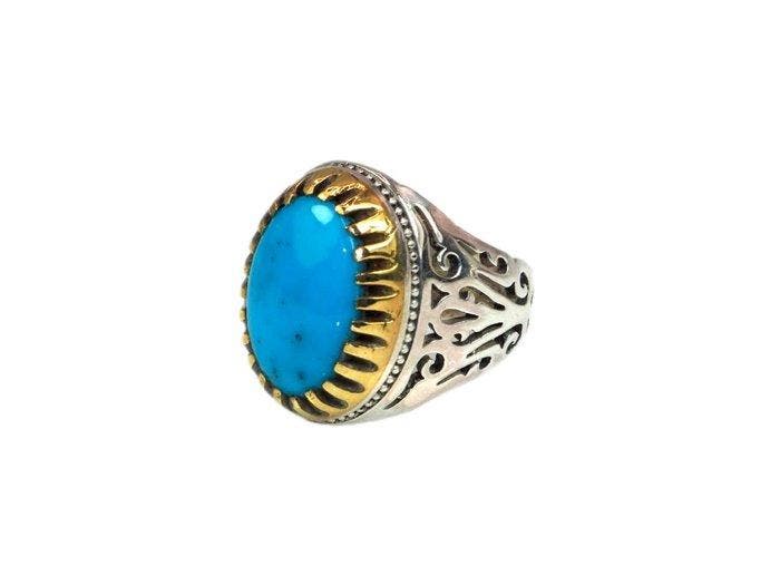 Turquoise - Zilver - Ring, Antiek en Kunst, Kunst | Niet-Westerse kunst