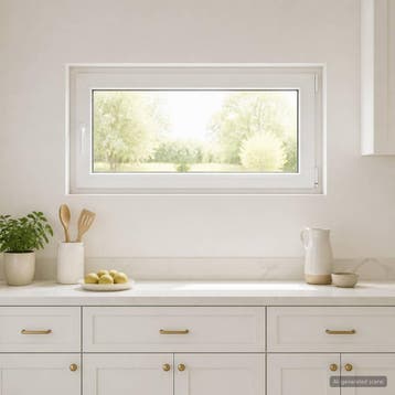 vidaXL Kleur binnenkant kelderraam Wit RISOR 110 x 55 cm, Verzenden