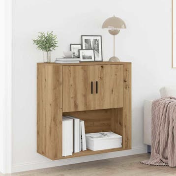 vidaXL Wandkast met plank Artisan Eiken 80 x 33 x 80 cm, Verzenden, Nieuw