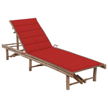 vidaXL Ligbed met kussen bamboe, Tuin en Terras, Verzenden, Nieuw