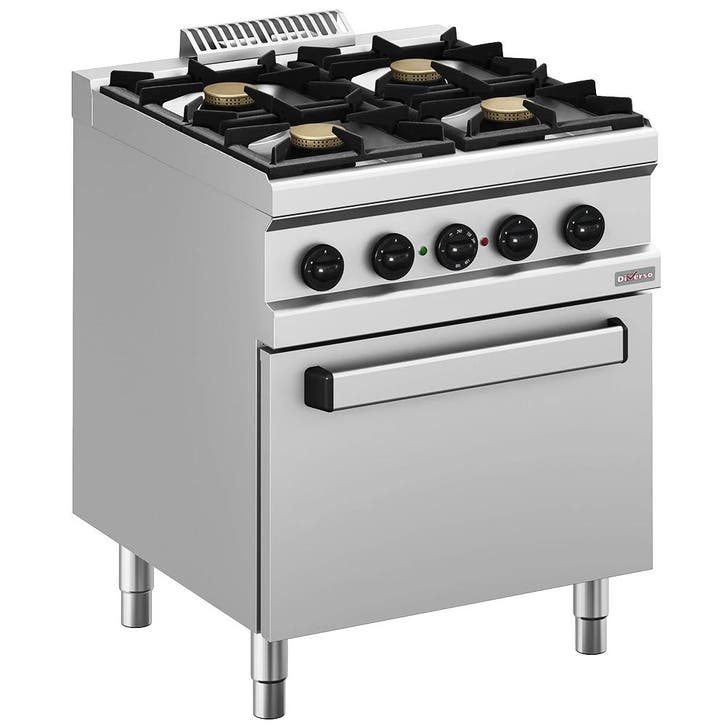 Fornuis + Heteluchtoven | Gas/Elektrisch | 4 Branders (4x, Zakelijke goederen, Horeca | Keukenapparatuur, Nieuw in verpakking