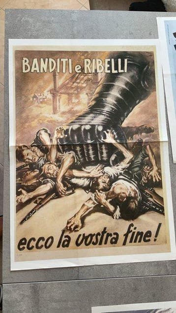 GINO BOCCASILE 1944 - MANIFESTO DI PROPAGANDA DELLA RSI