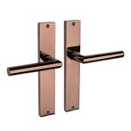 Lusso geveerd op schild blind PVD glanzend brons - deurbe..., Ophalen of Verzenden, Nieuw, IJzer, Klink of Kruk