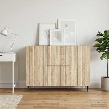 vidaXL Dressoir met lade Sonoma Eiken 89 x 34,5 x 62 cm, Verzenden, Nieuw