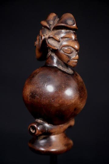 Figuur - Luba Janus Fluit op een sokkel - 12,5 cm -