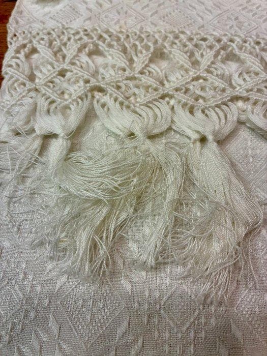 Handdoek (4) - 140 cm - 60 cm, Antiek en Kunst, Antiek | Tapijten, Tafelkleden en Textiel