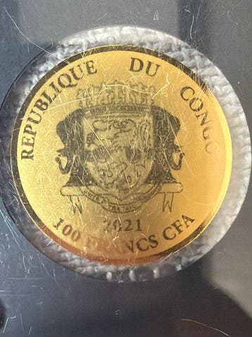 Congo. 100 Francs Fascination Gold - Tutanchamun - 1/200 oz, Postzegels en Munten