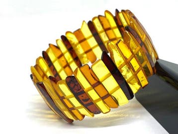 Baltische barnsteen armband - Gele cognac honing- en