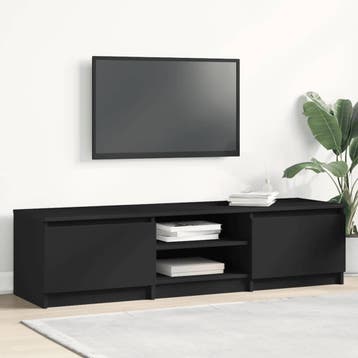 vidaXL Tv-meubel 140x40x35,5 cm bewerkt hout zwart, Verzenden, Nieuw