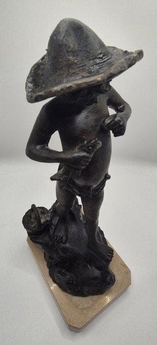 Giovanni Varlese - Beeld, Pescatorello - 41 cm - Brons,