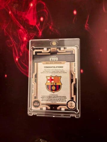 2023/24 Topps Golden Greats Samuel Etoo Carte dédicacée,