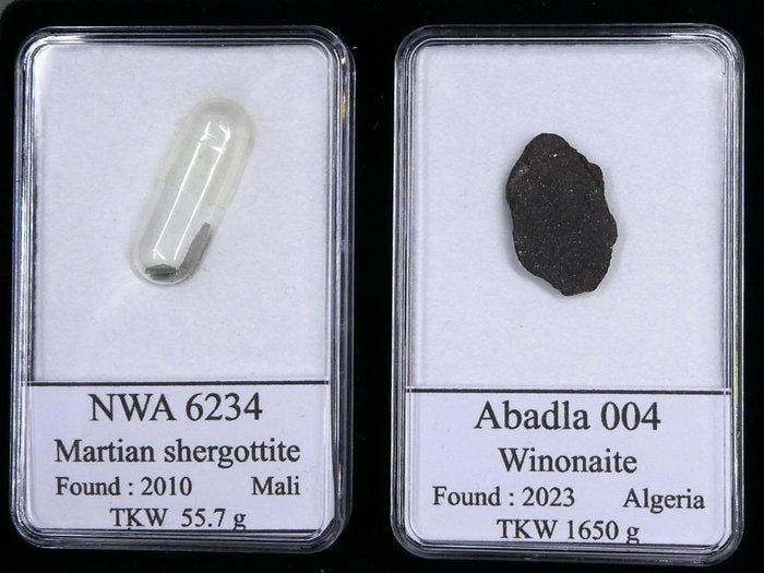 Collection de 20 météorites différentes classifiées - 20 st, Collections, Minéraux & Fossiles