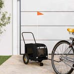 vidaXL Fietskar voor huisdieren met opslag Zwart 125 x 53 x, Verzenden, Nieuw